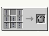 A potential crafting recipe for chainmail armor (Image via Minecraft)